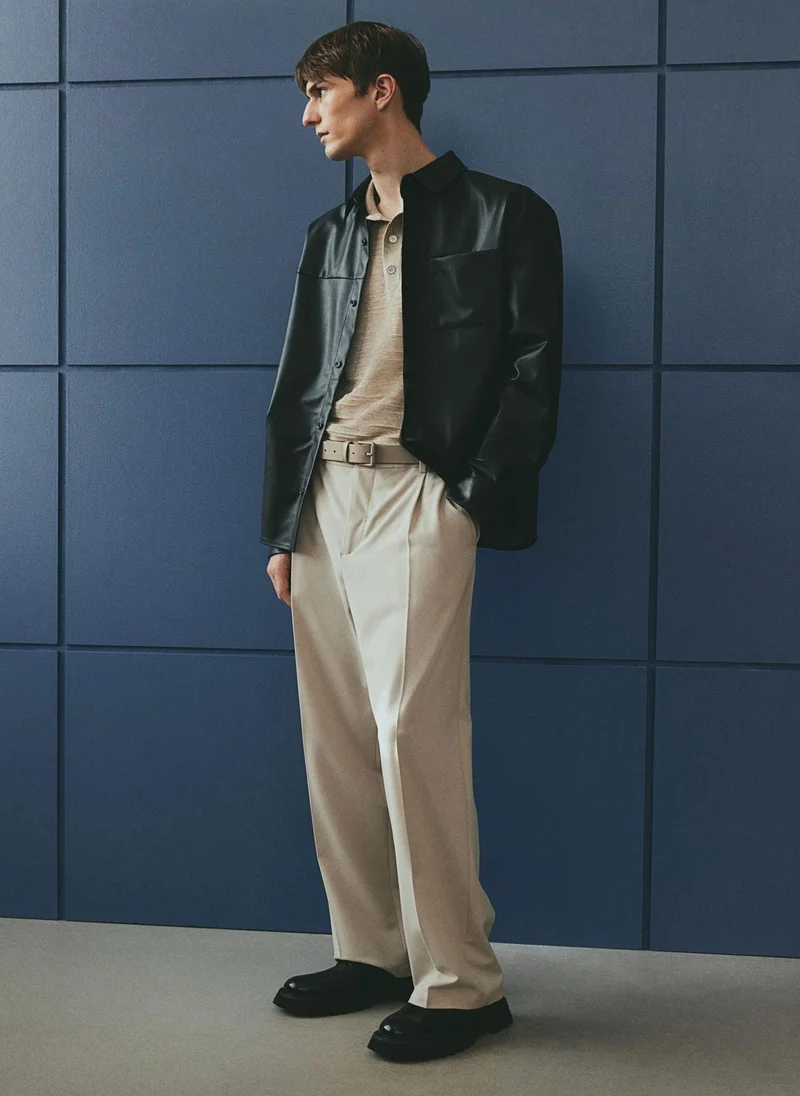 H&M Regular Fit Fine-knit polo shirt